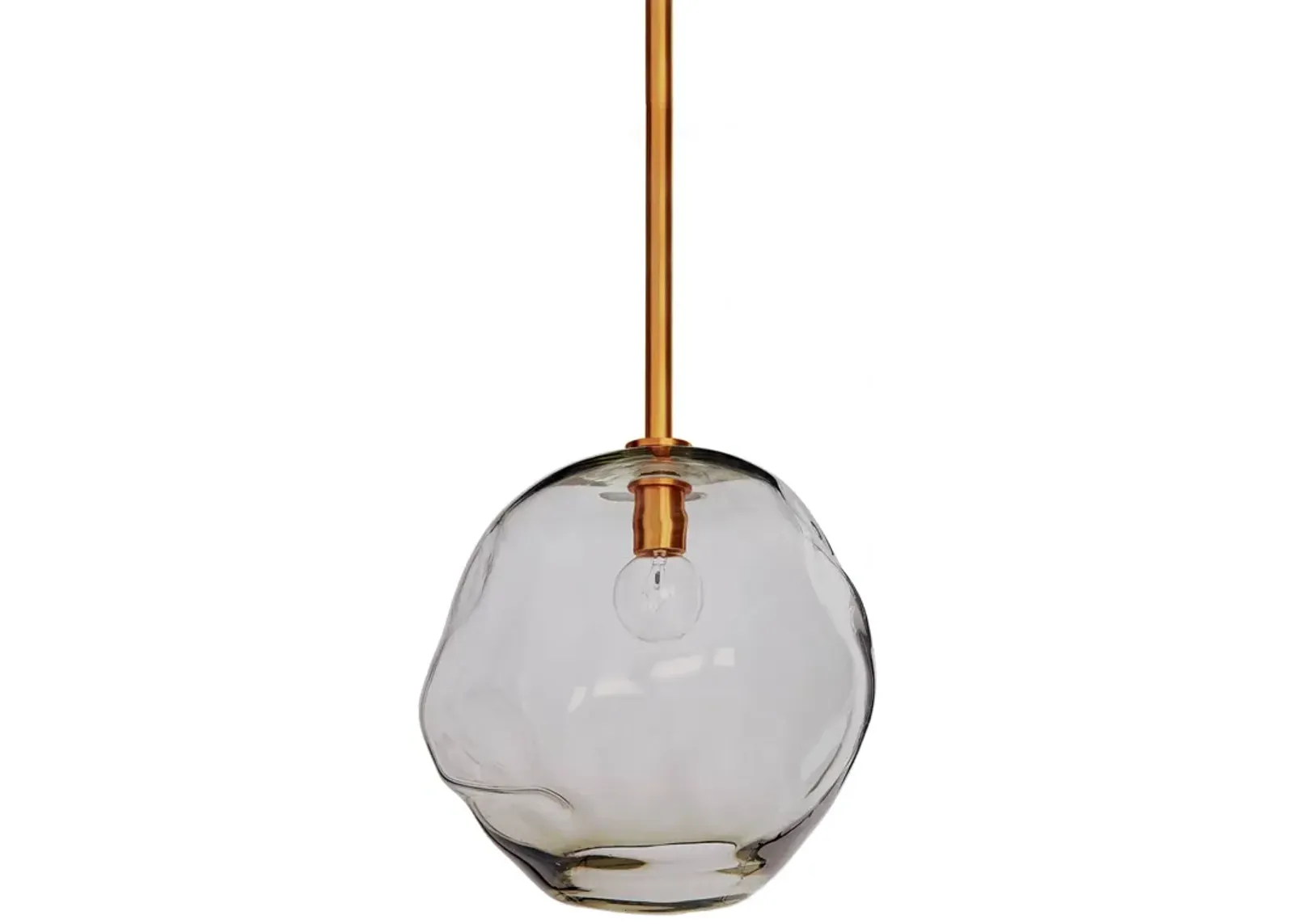 Molten Pendant Large With Smoke Glass (Natural Brass)