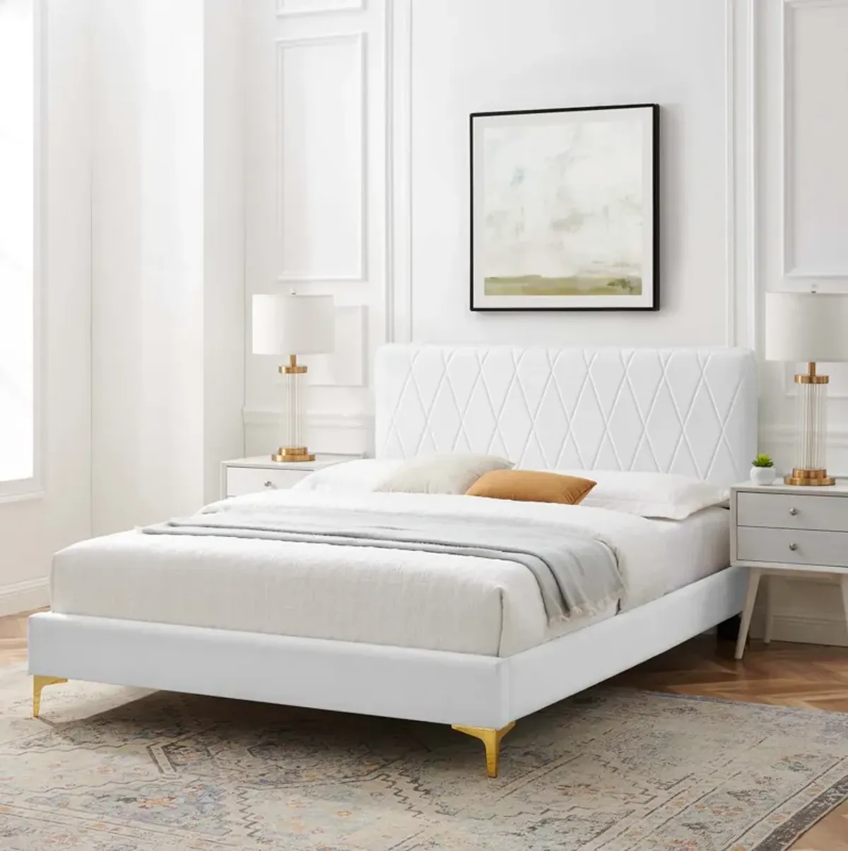 Phillipa Performance Velvet King Platform Bed