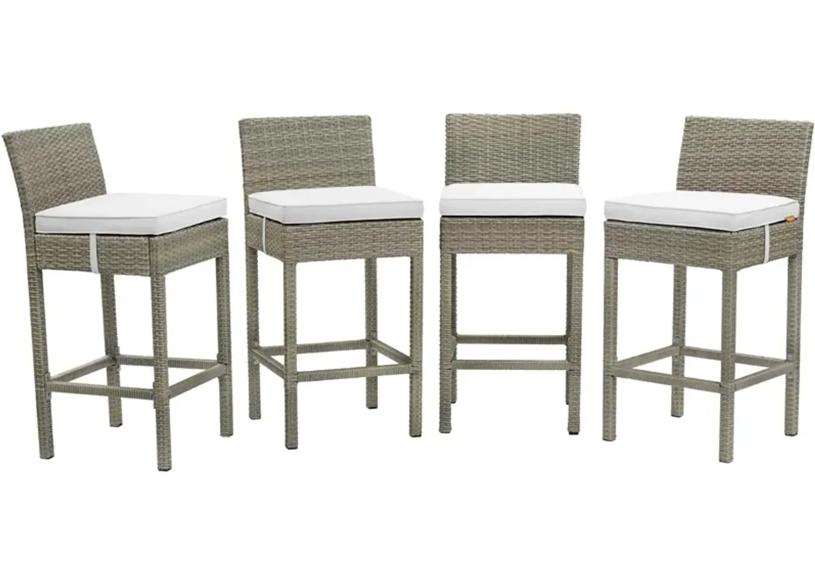 Conduit Bar Stool Outdoor Patio Wicker Rattan Set of 4