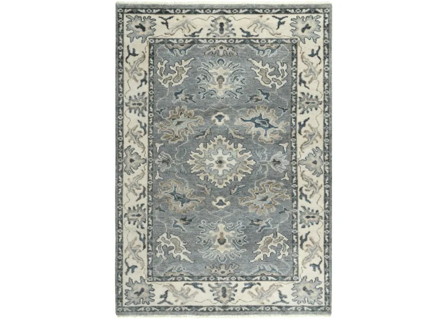 Ashton Gray  Hand Spun Wool/Tencel 6' x 9' Rectangle Rug