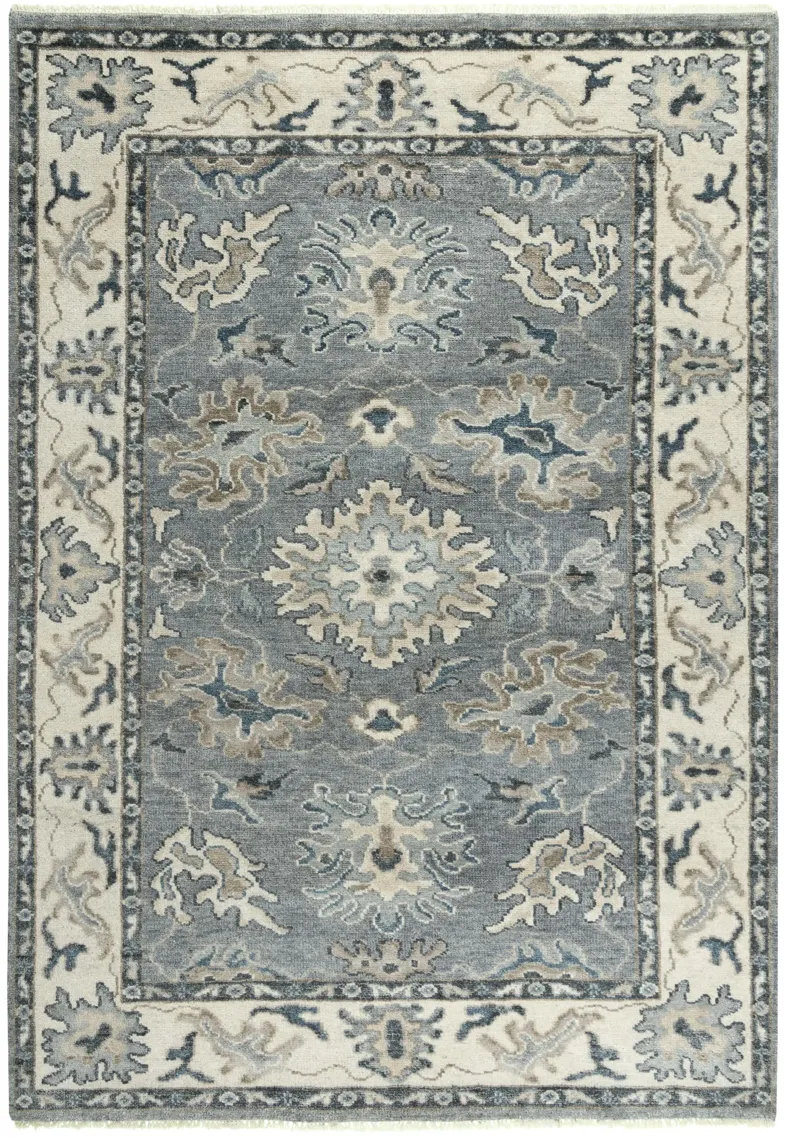 Ashton Gray  Hand Spun Wool/Tencel 6' x 9' Rectangle Rug