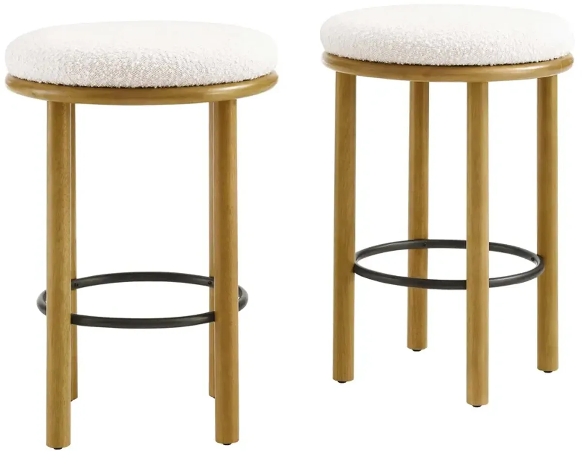 Fable Boucle Fabric Counter Stools Set of 2 by Modway