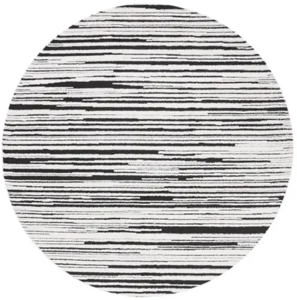 MELODY 116 Black 6'-7' X 6'-7' Round Round Rug