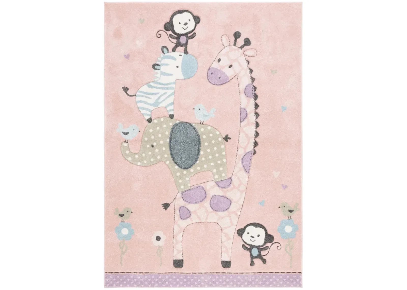 CAROUSEL KIDS 120 BLUSH PINK 9' x 12' Large Rectangle Rug