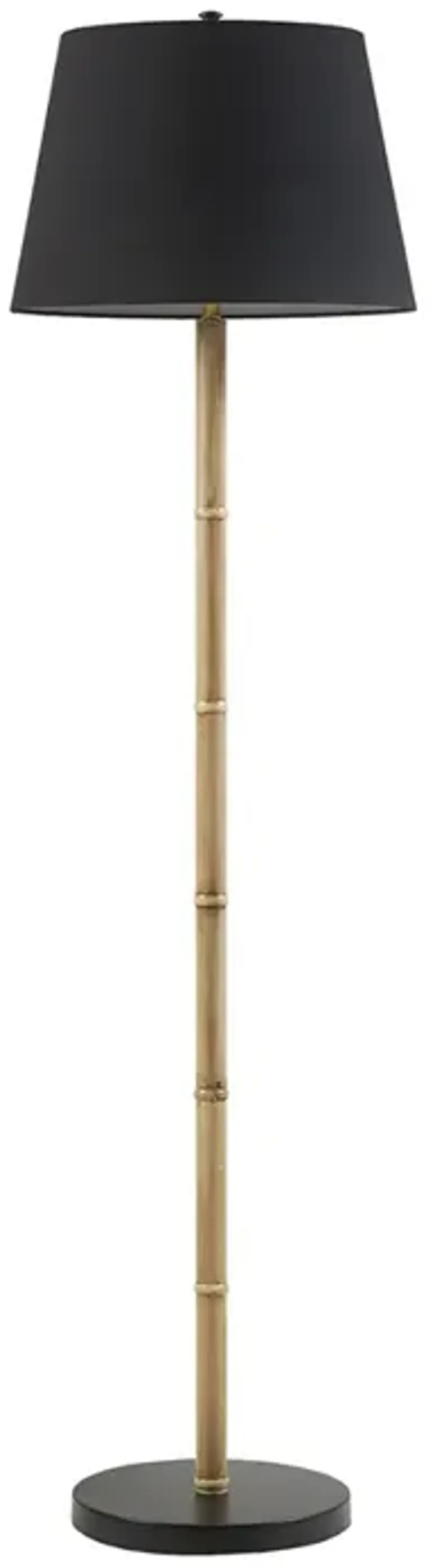 Martha Stewart Nassau Black/Natural Metal Bamboo Floor Lamp 60"H