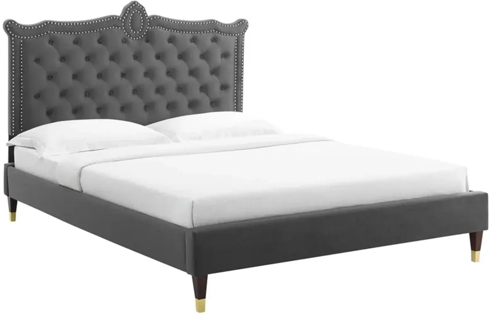 Clara Performance Velvet Queen Platform Bed