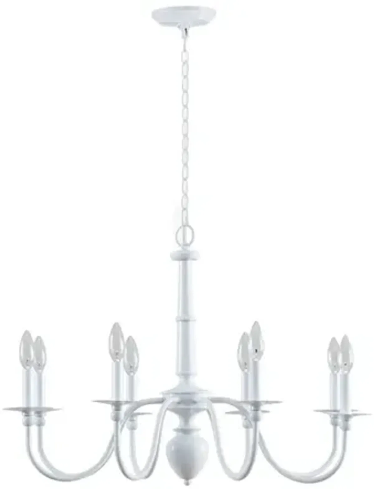 Martha Stewart Amelia Glossy White 8-Light Traditional Metal Chandelier