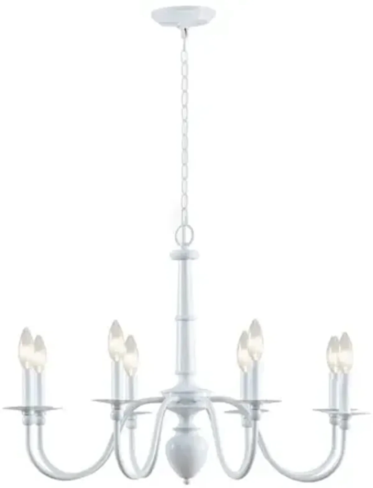 Martha Stewart Amelia Glossy White 8-Light Traditional Metal Chandelier