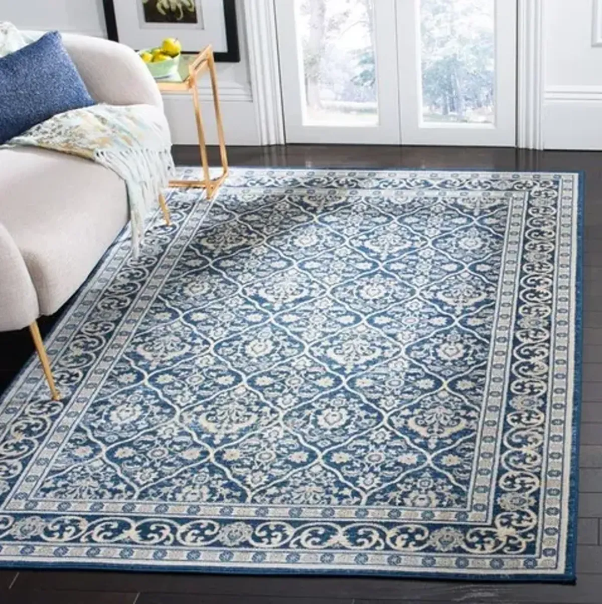 Brentwood 870 Navy / Light Grey 6' X 9' Medium Rectangle Powerloomed Rug