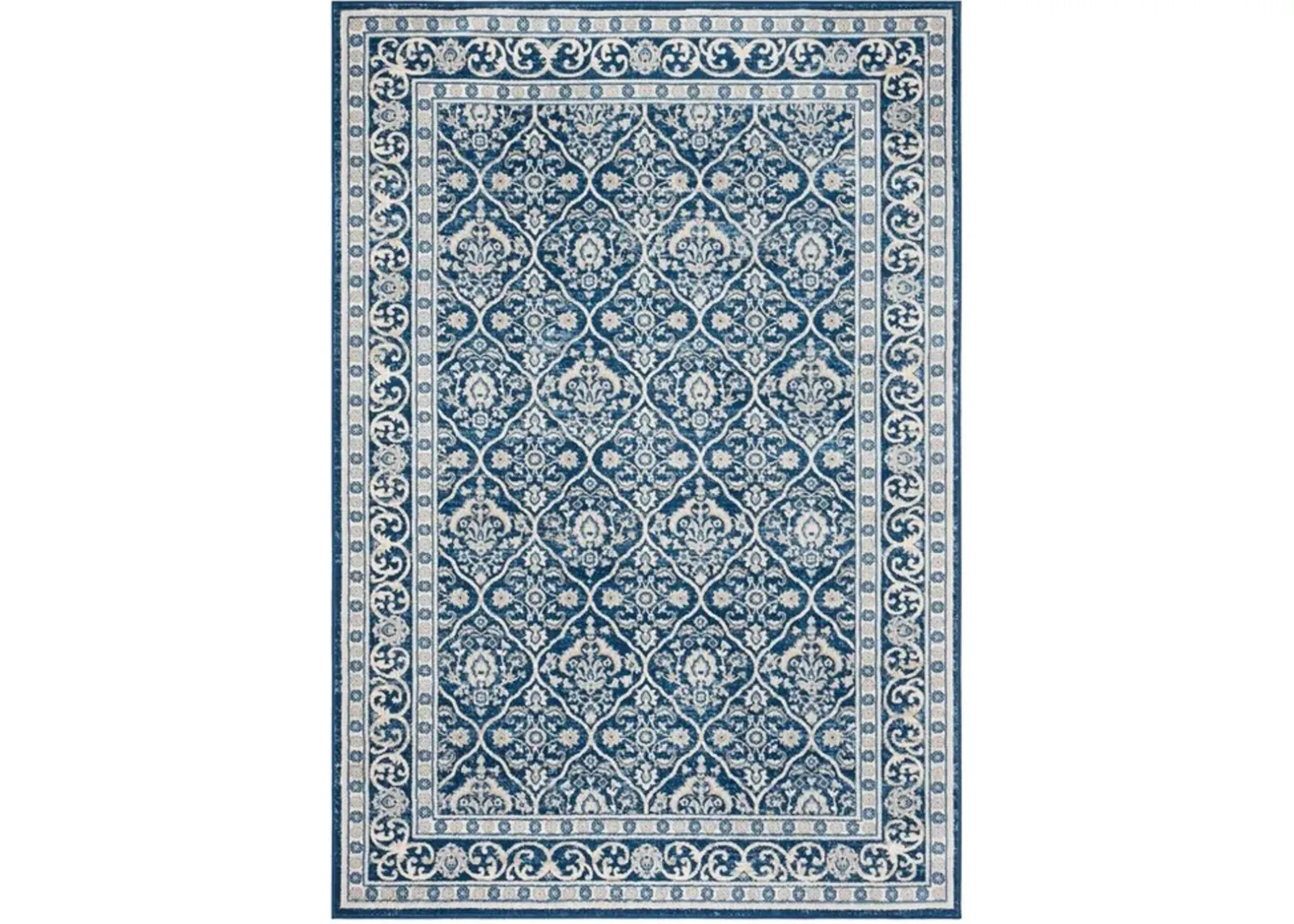 Brentwood 870 Navy / Light Grey 6' X 9' Medium Rectangle Powerloomed Rug