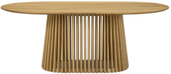 Pasadena 79" Wood Oval Dining Table in Natural Oak Finish