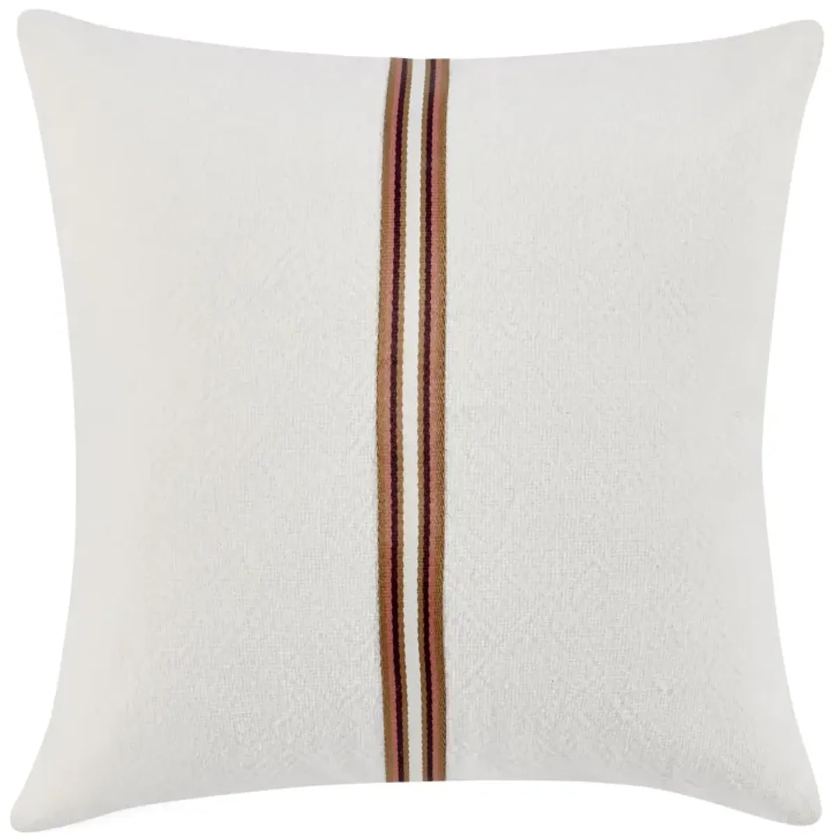 Ralph 22" Cotton Linen Throw Pillow, Ivory Sangria