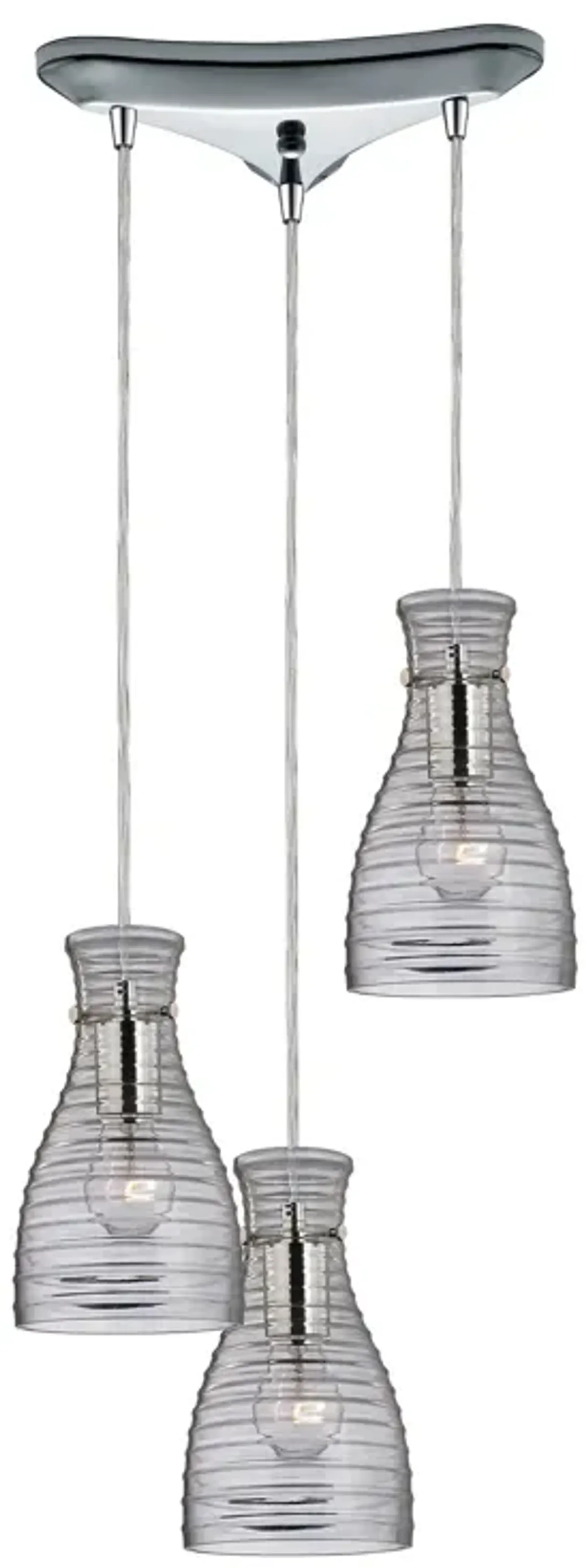 Strata 10" Wide 3-Light Mini Pendant - Polished Chrome