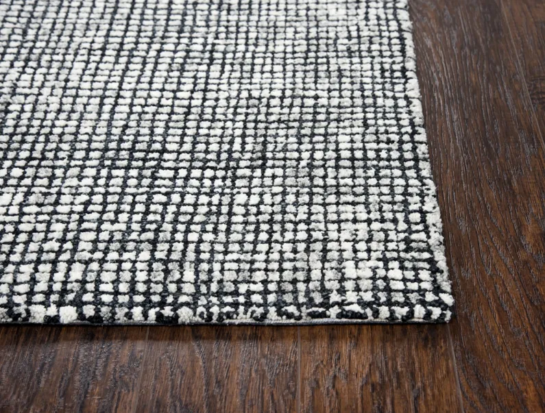 Talbot Black/White Tweed Wool 2'6" x 8' Runner Rug