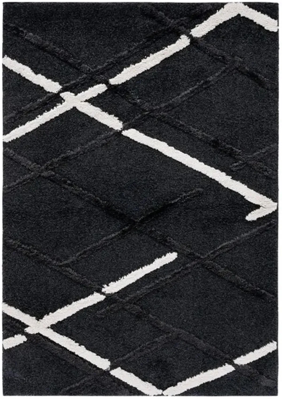 HI-LO SHAG 206 Grey  9' X 12' Large Rectangle Rug