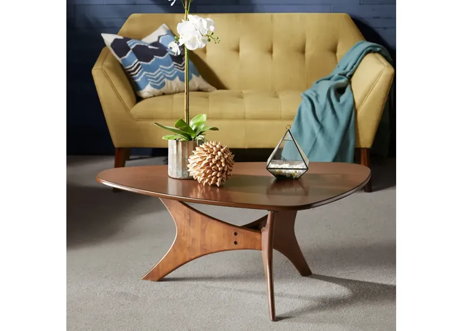 INK+IVY Blaze Brown Triangle Wood Coffee table