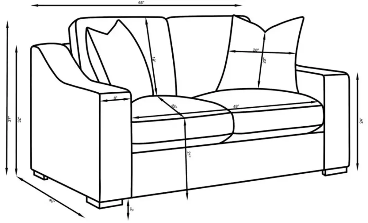 Ashlyn Upholstered Sloped Arms Loveseat