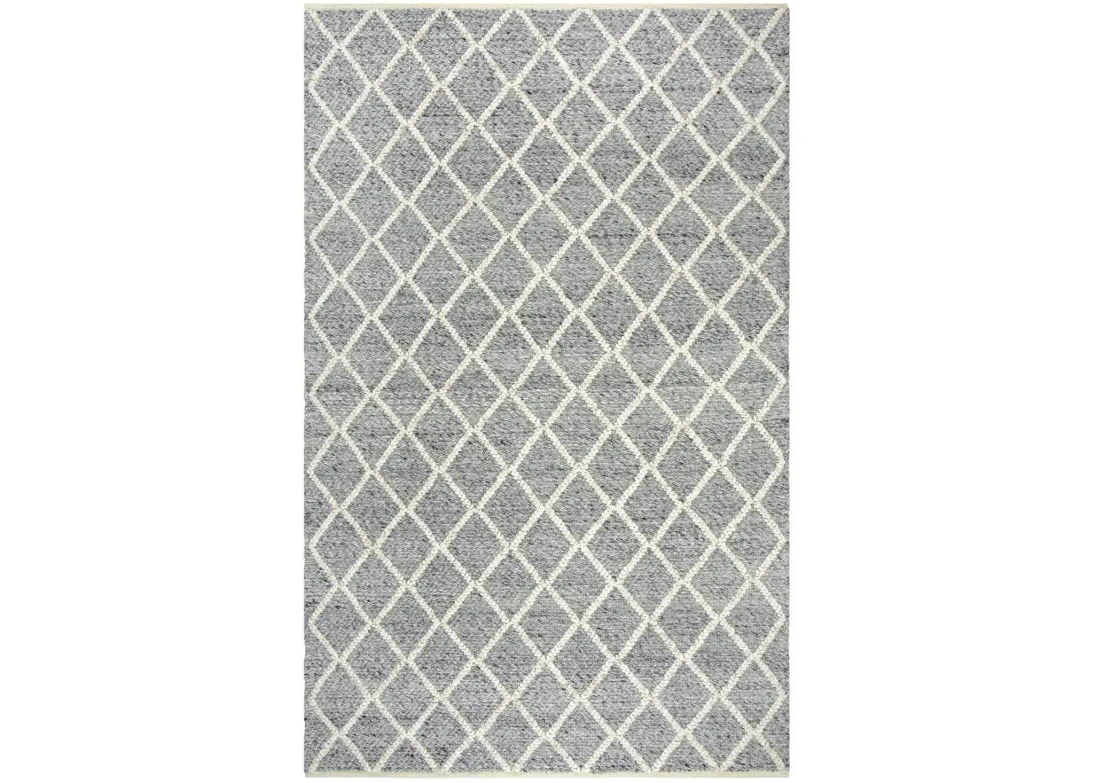 Ewe Complete me Gray Diamond/Woven Wool/Polyester 8' x 10' Rectangle Rug