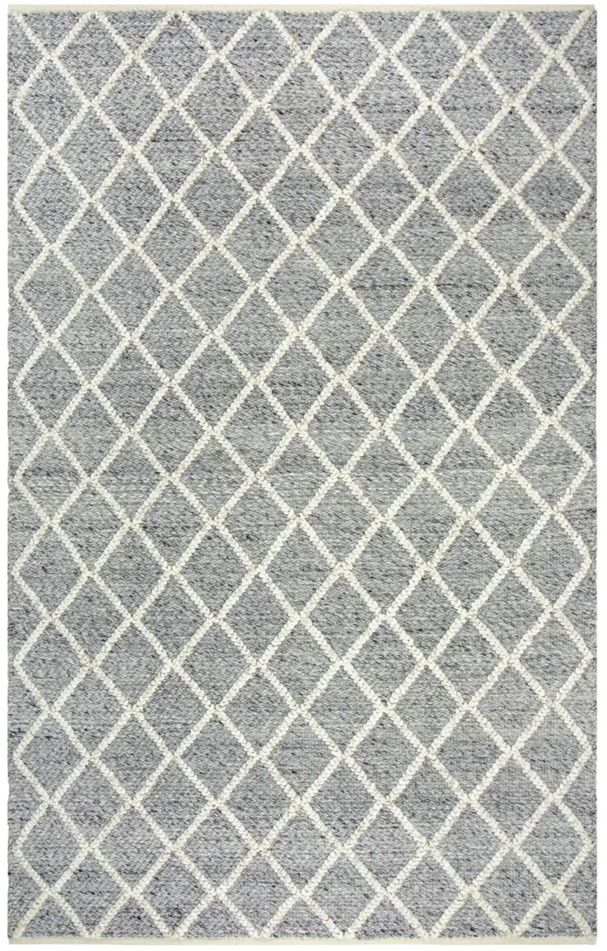 Ewe Complete me Gray Diamond/Woven Wool/Polyester 8' x 10' Rectangle Rug