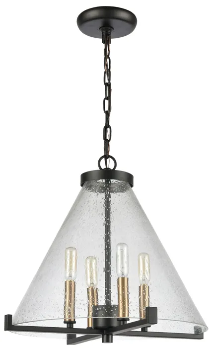 The Holding 17" Wide 4-Light Pendant - Matte Black