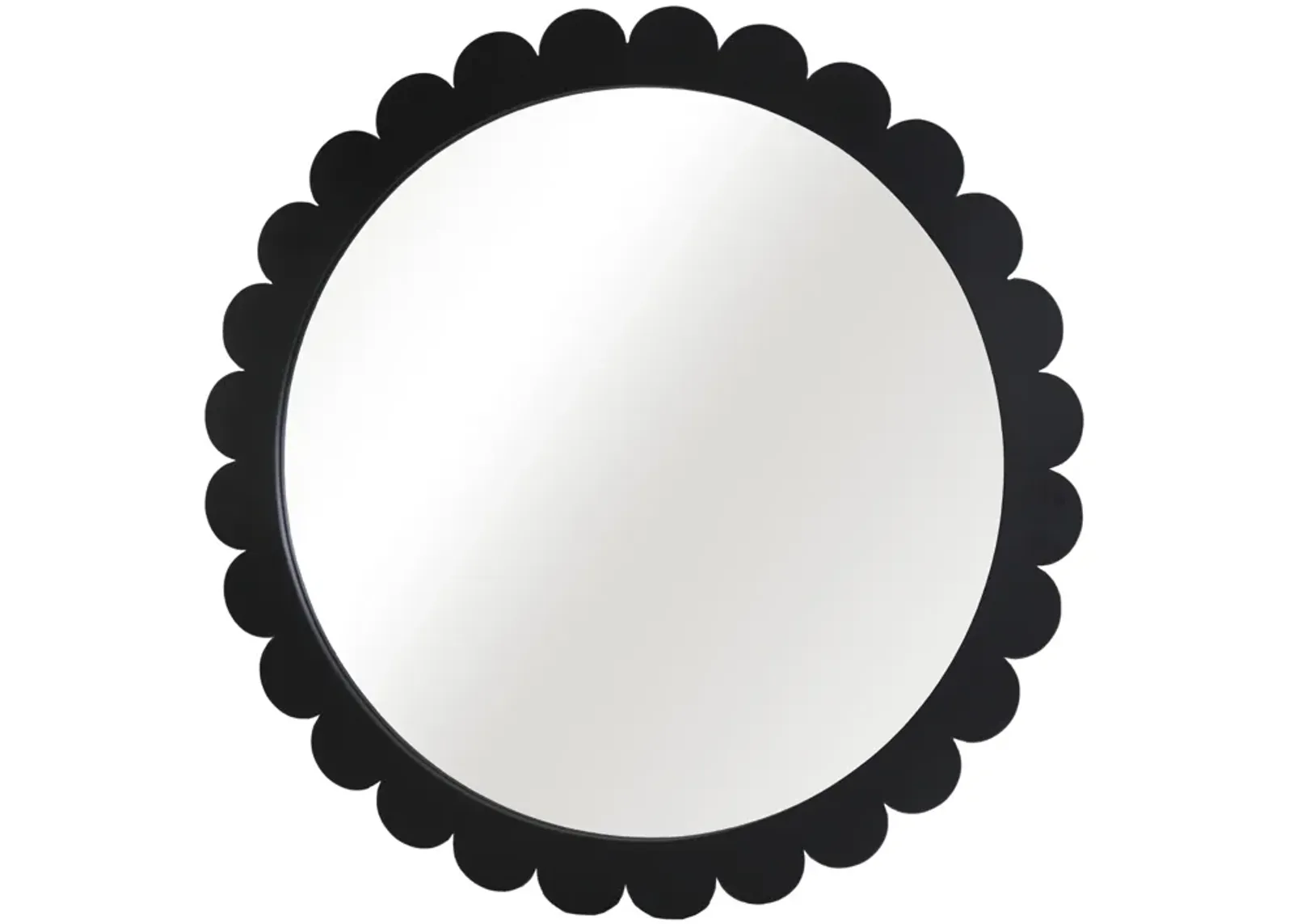 34" Scallop Border Mirror, Black