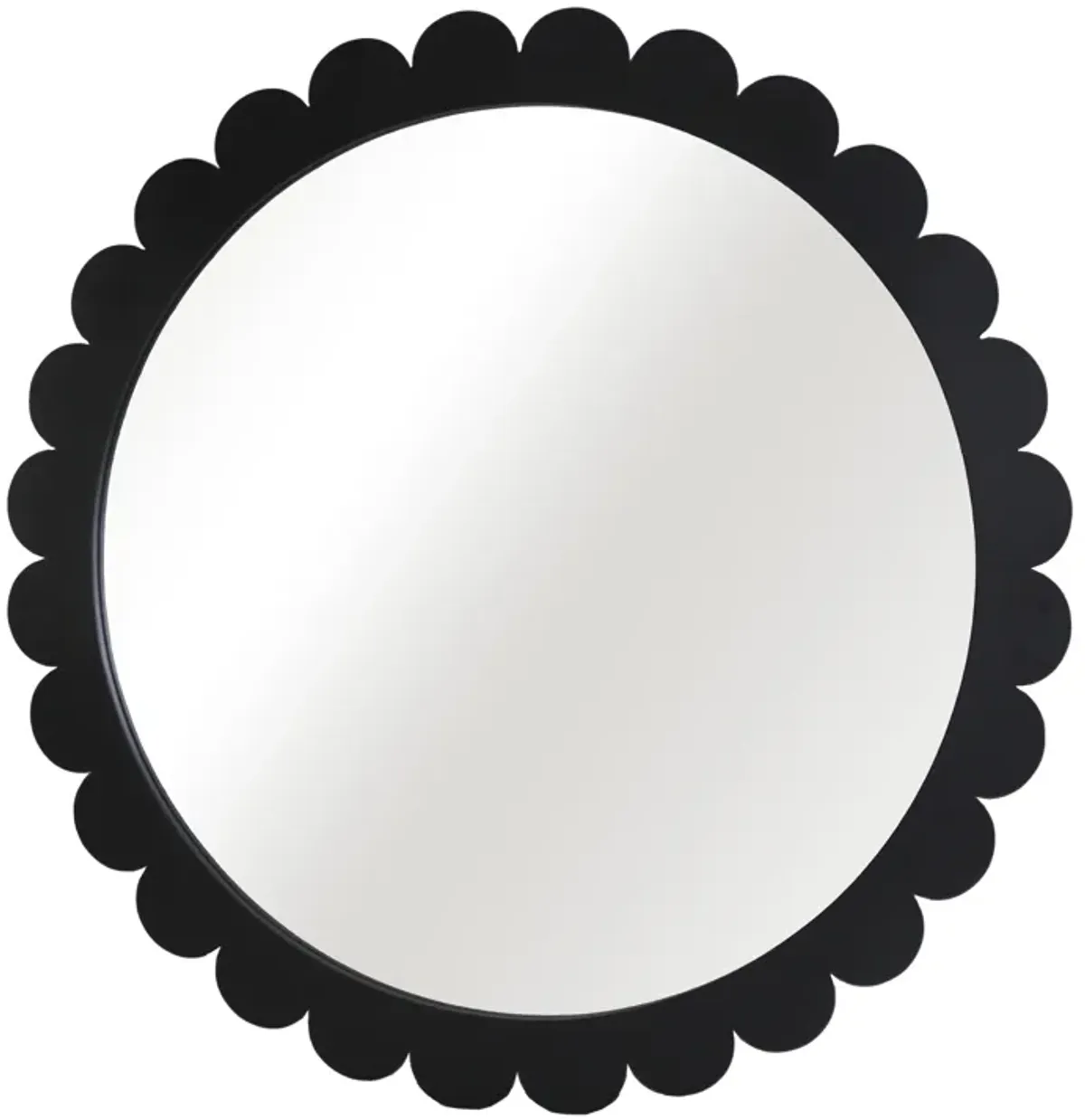 34" Scallop Border Mirror, Black