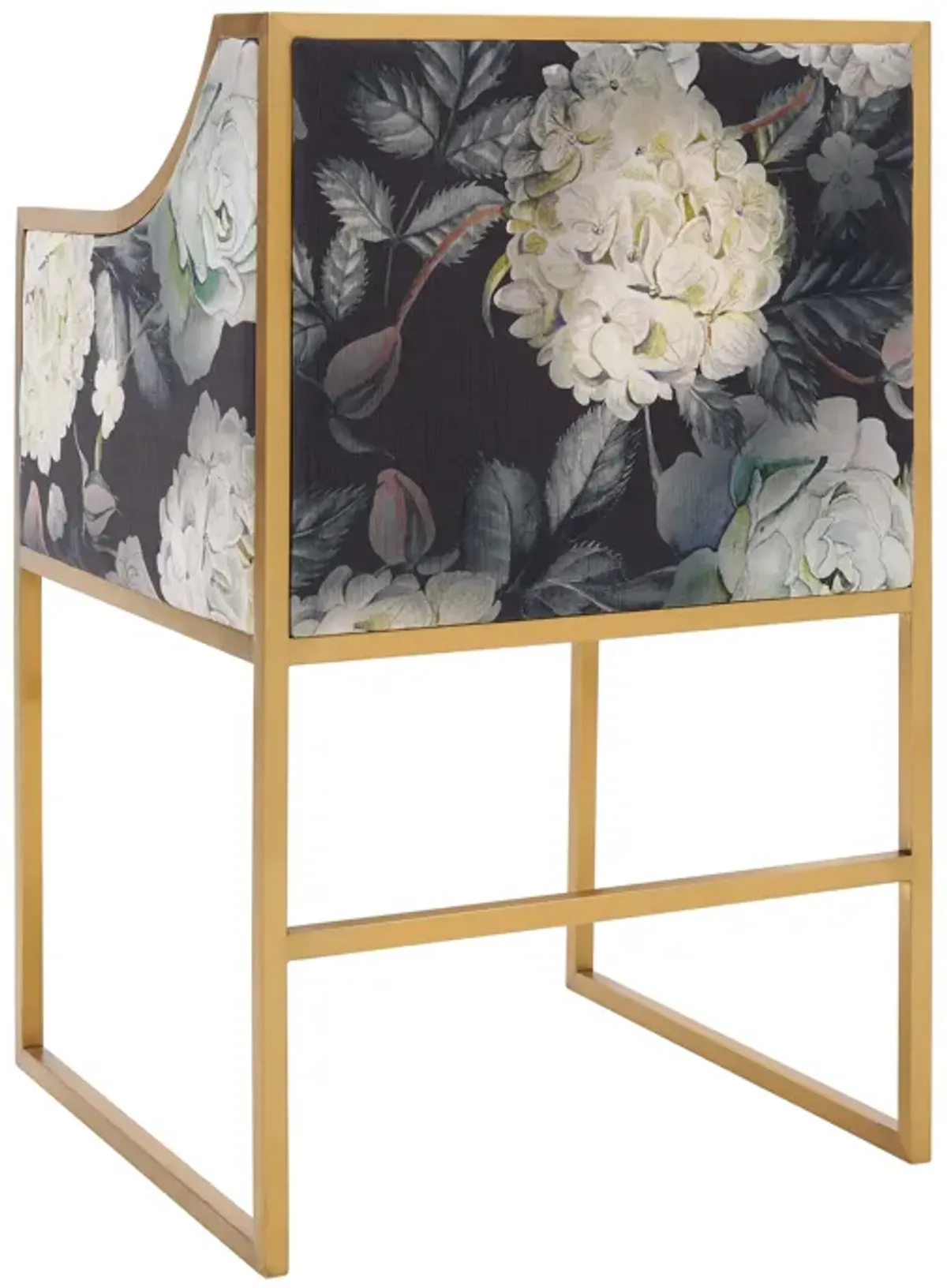 Atara Floral Velvet Gold Chair