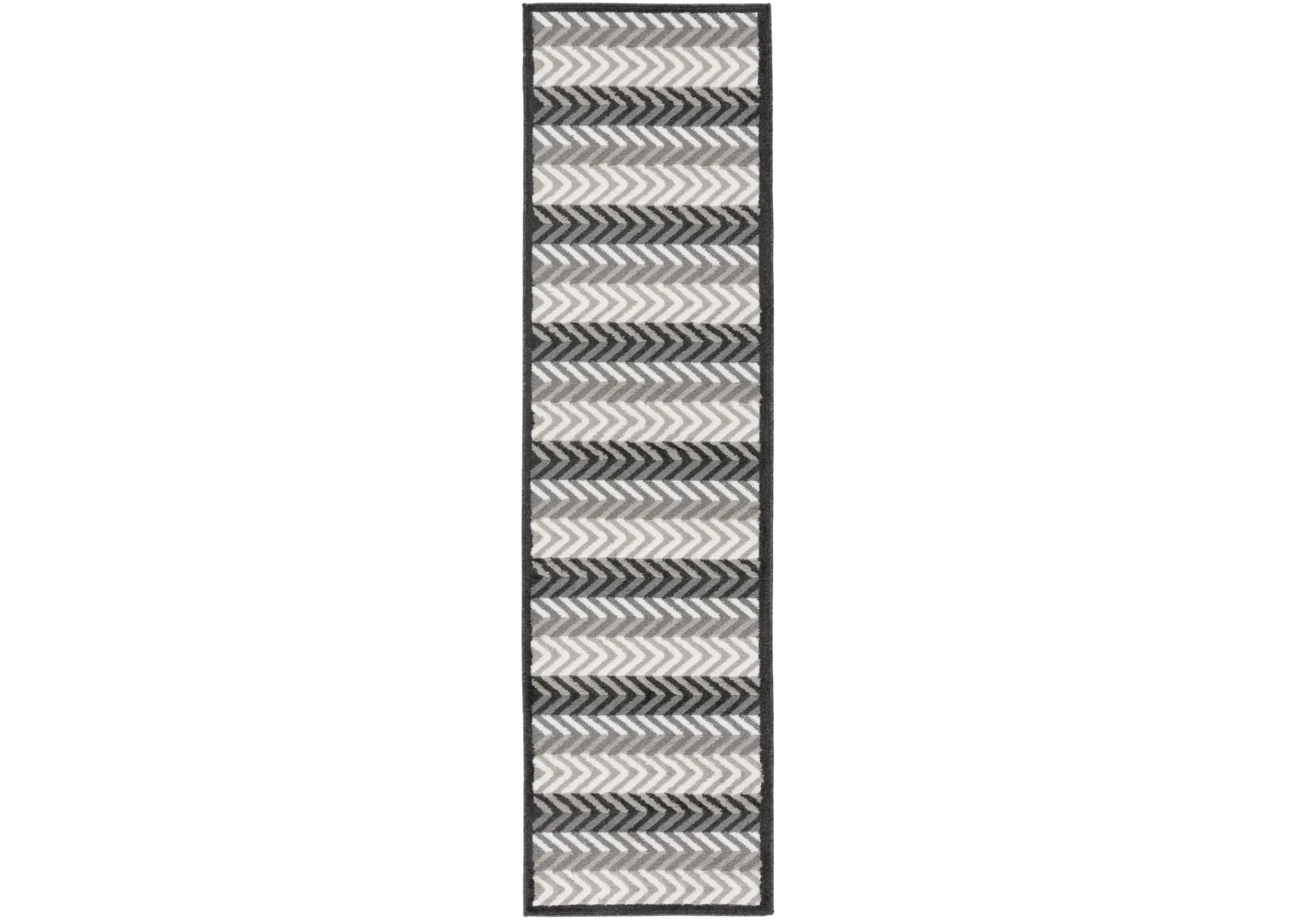 PYRAMID 247 GREY  2'-2' x 8' Runner Rug