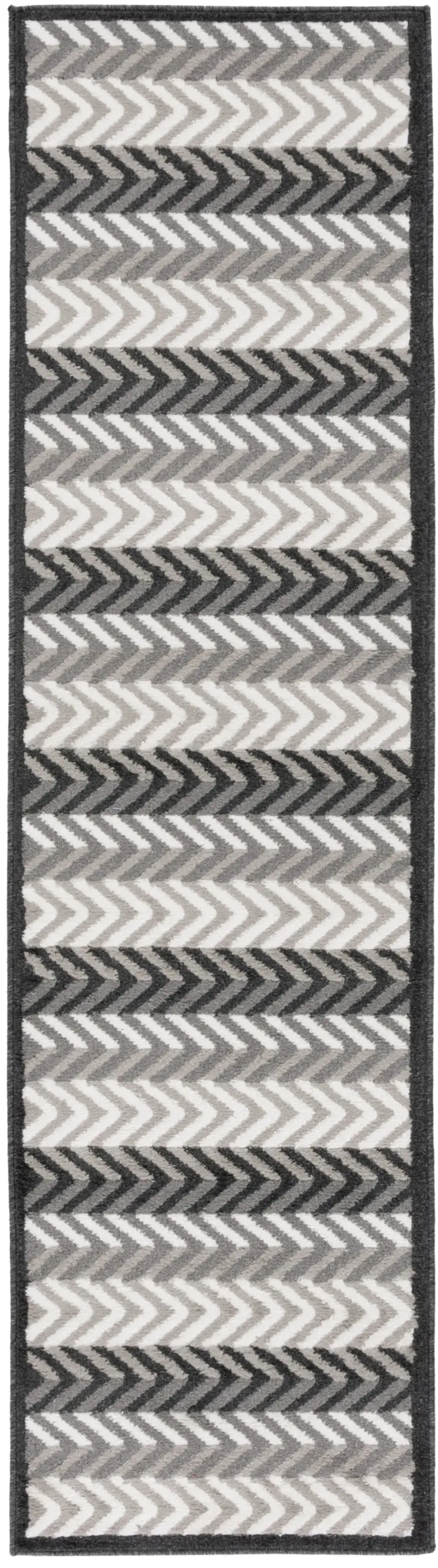 PYRAMID 247 GREY  2'-2' x 8' Runner Rug