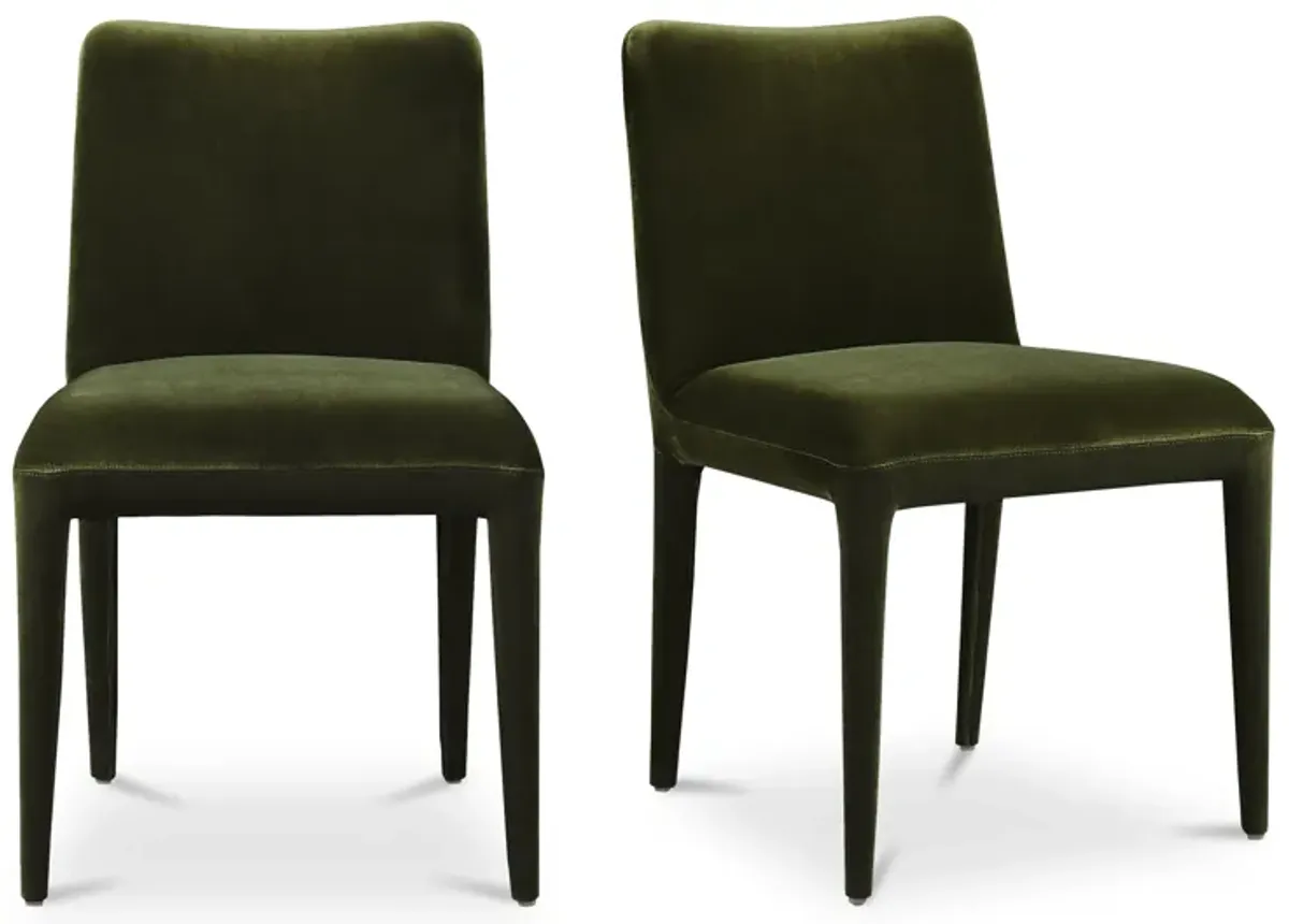 CALLA DINING CHAIR GREEN VELVET-SET OF TWO