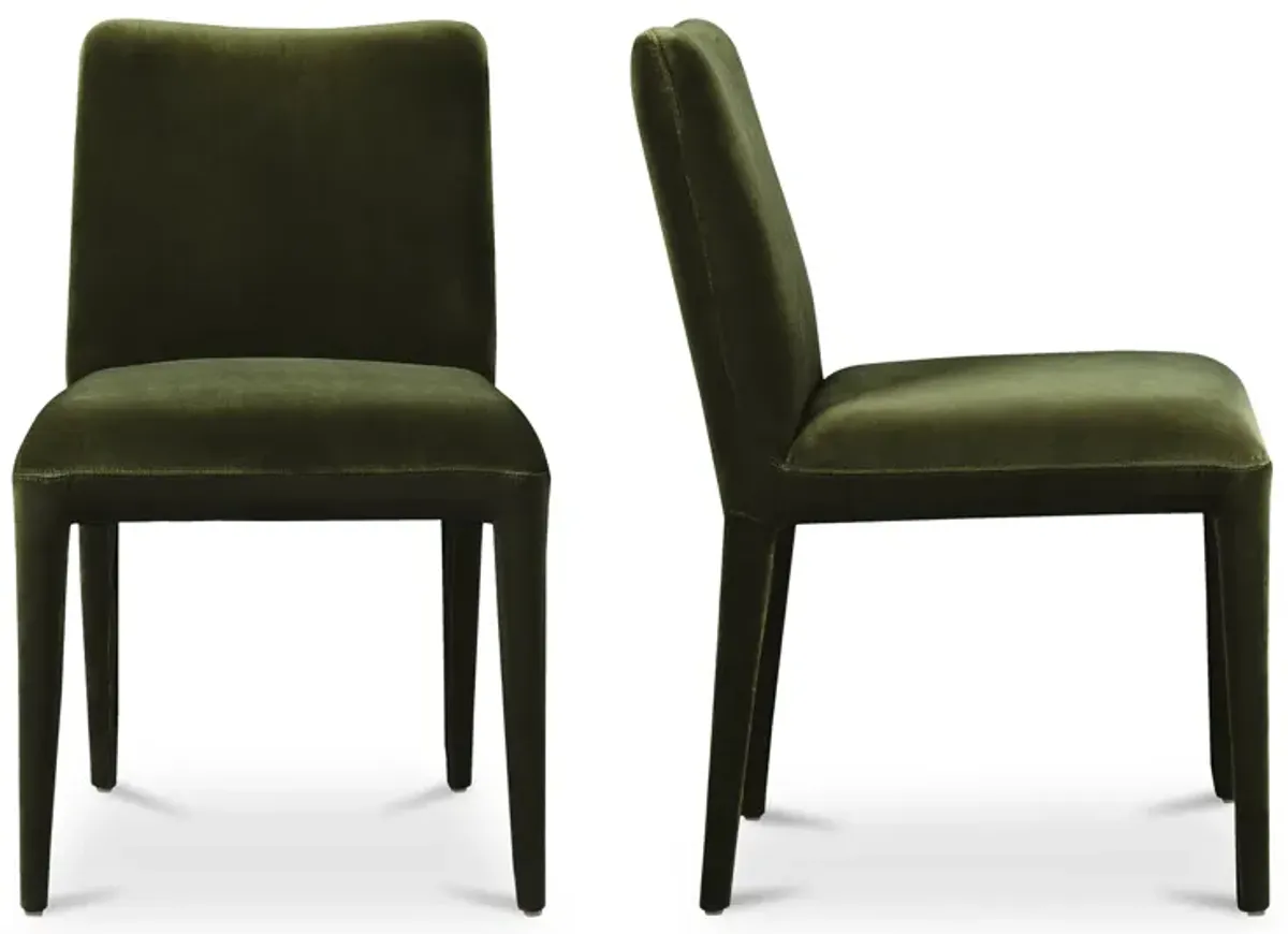 CALLA DINING CHAIR GREEN VELVET-SET OF TWO