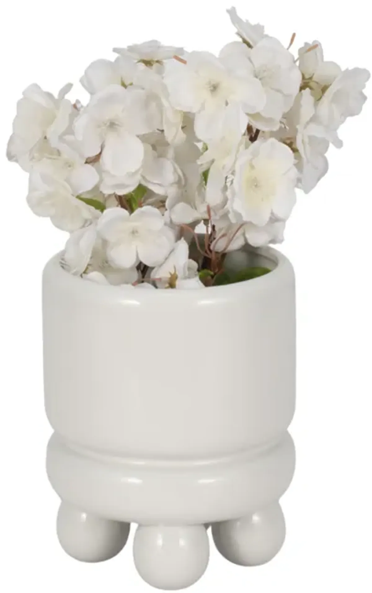 7" Knobby Footed Planter, White