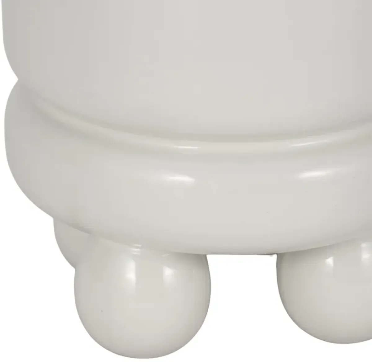 7" Knobby Footed Planter, White