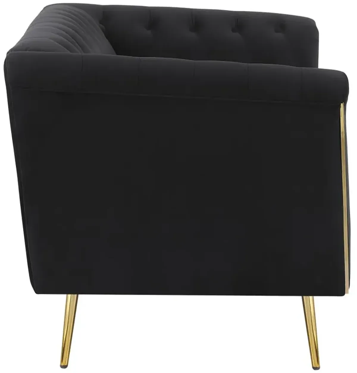 Holly Tuxedo Arm Tufted Back Loveseat Black