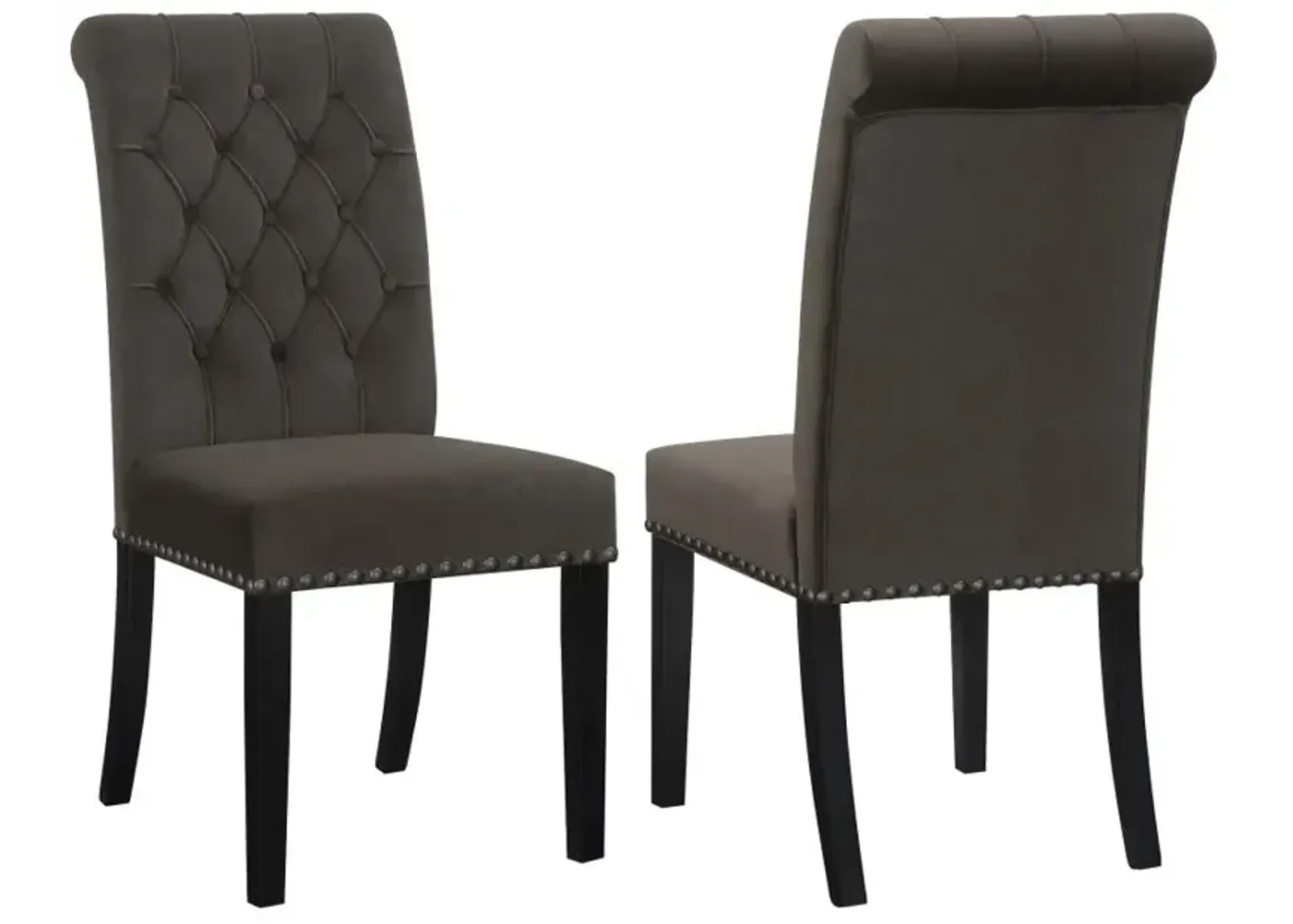 Alana Upholstered Tufted Side Chairs with Nailhead Trim (Set of 2)