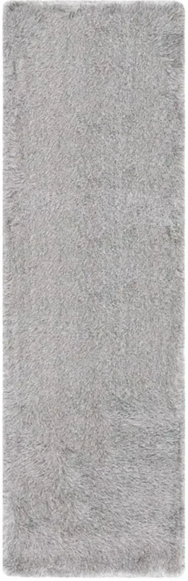 PARIS SHAG Silver 2'-3' X 14' Runner Rug