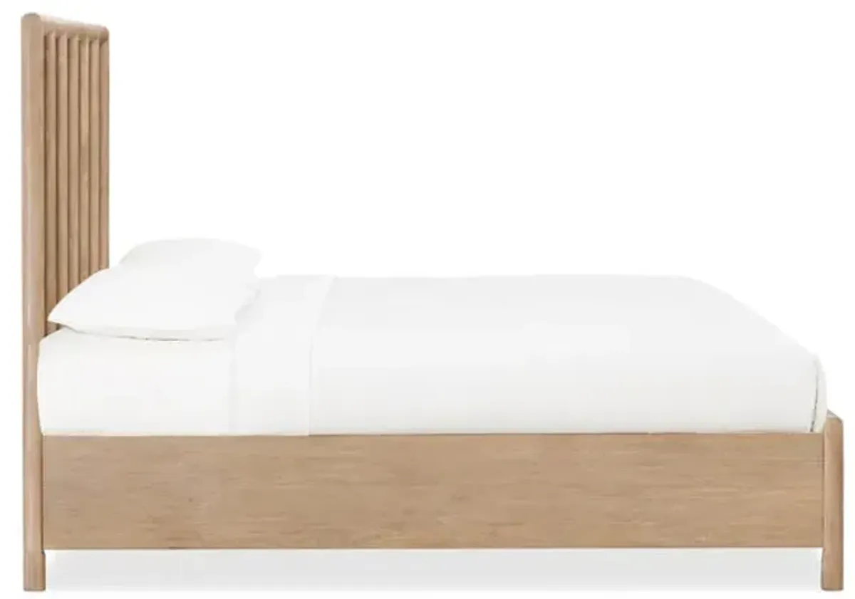 Dorsey Queen-size Two Drawer Storage Bed in Granola