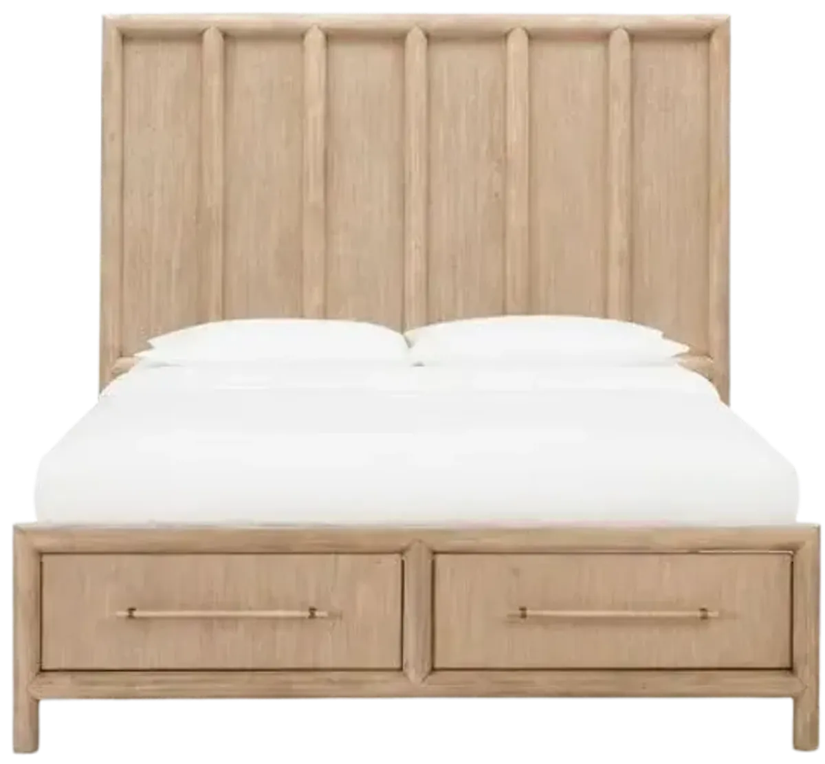 Dorsey Queen-size Two Drawer Storage Bed in Granola