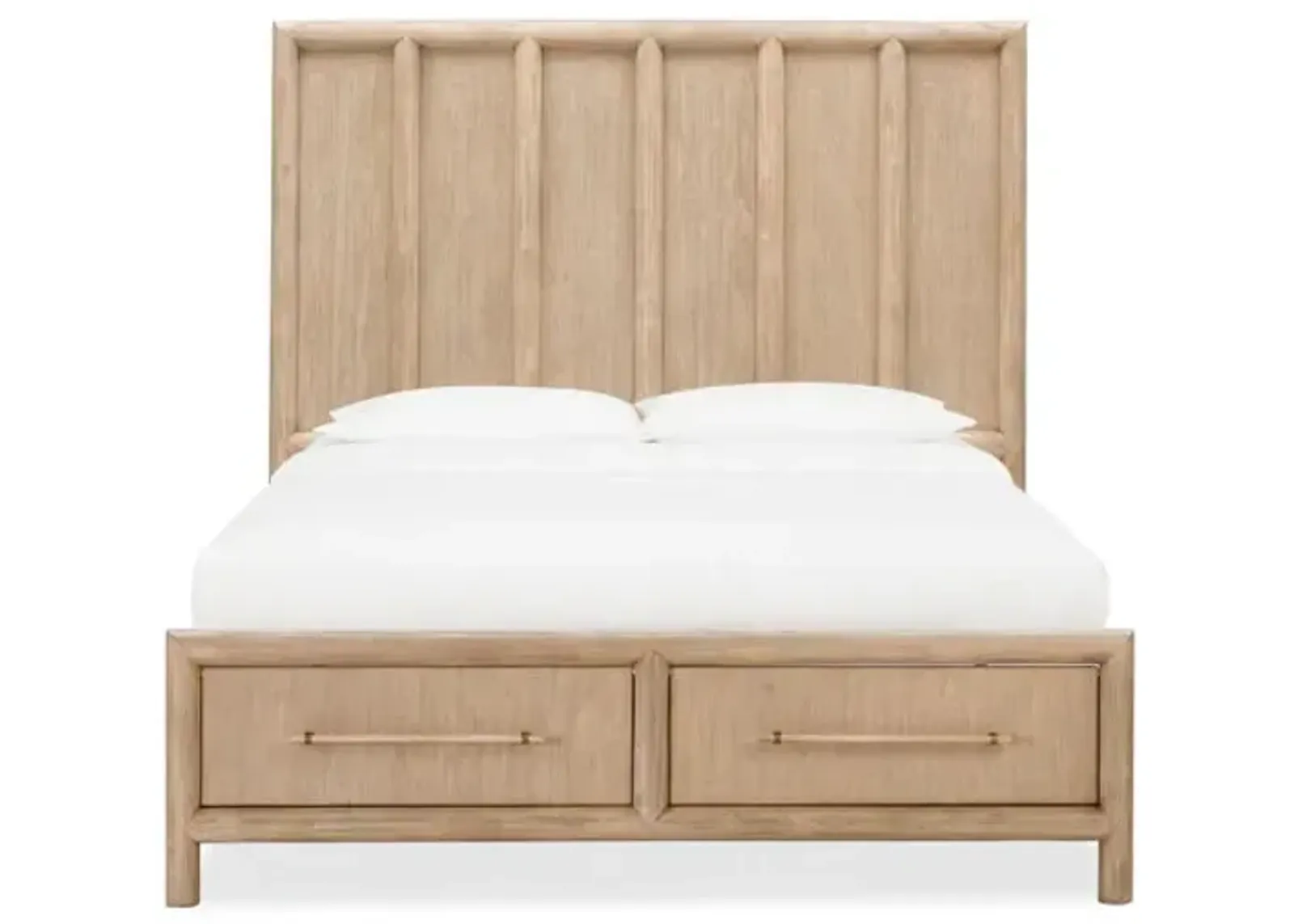 Dorsey Queen-size Two Drawer Storage Bed in Granola