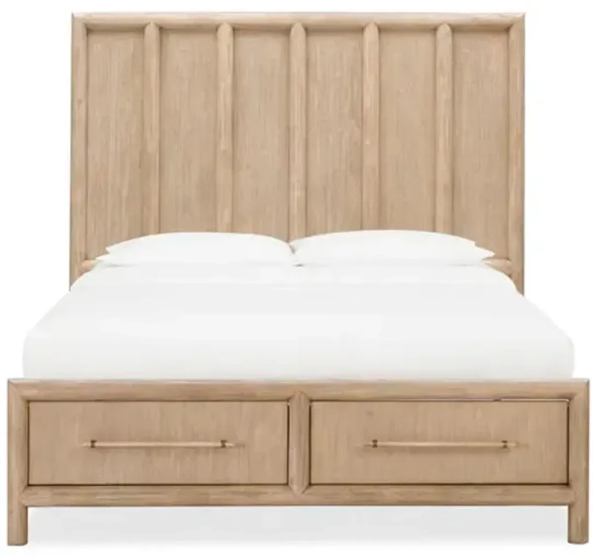 Dorsey Queen-size Two Drawer Storage Bed in Granola