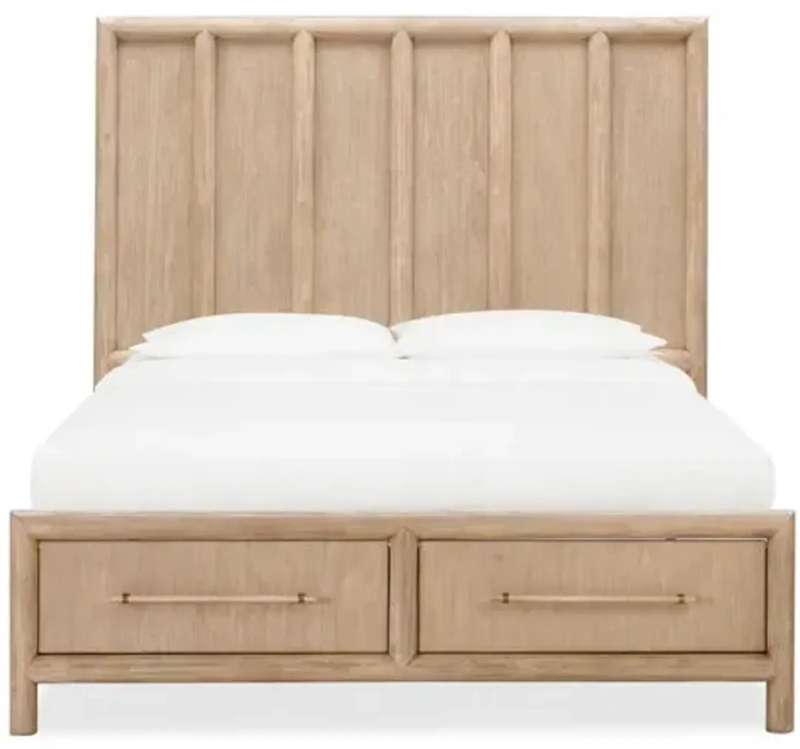 Dorsey Queen-size Two Drawer Storage Bed in Granola