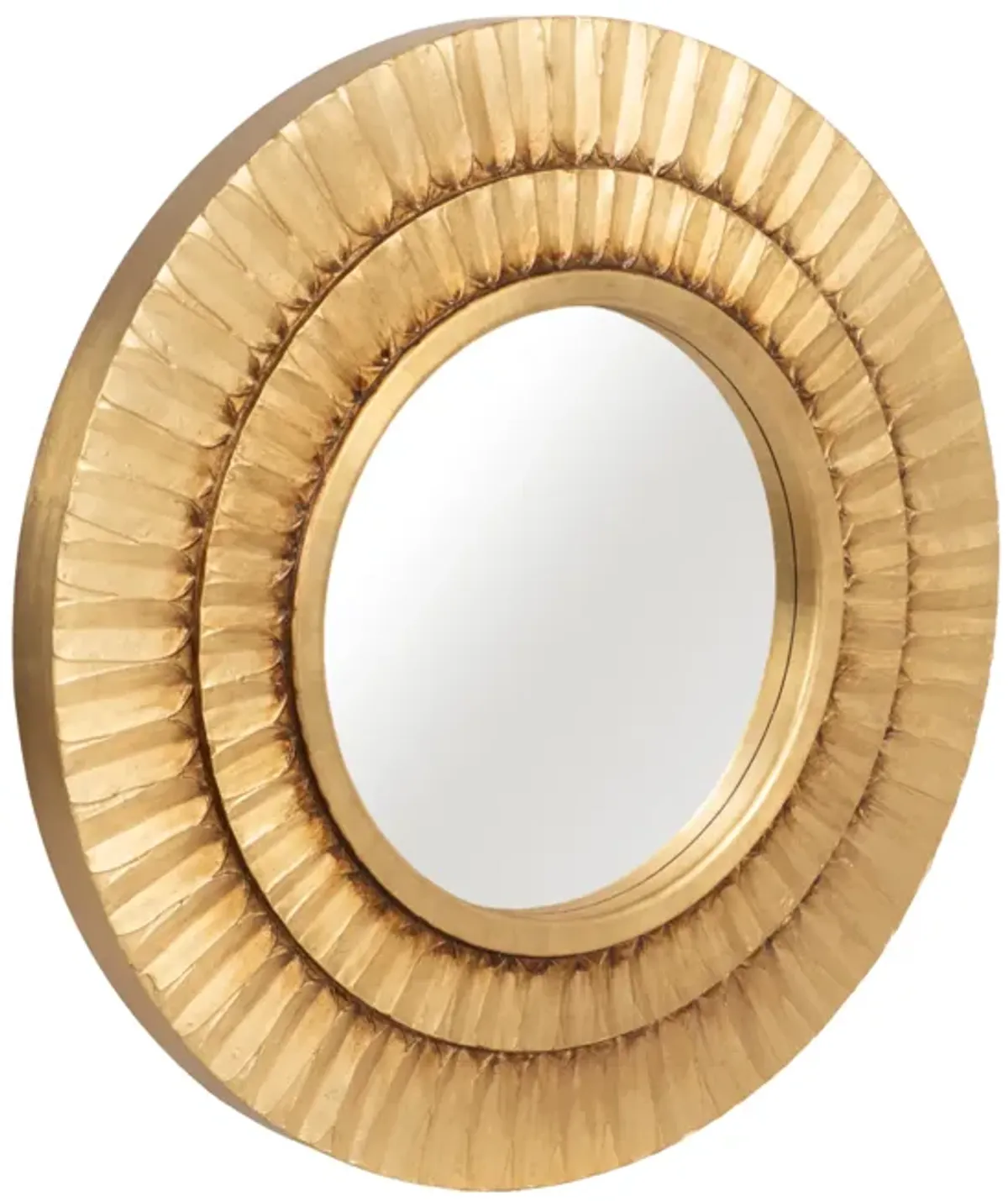 47x47 Round Tribal Gold Leaf Mirror