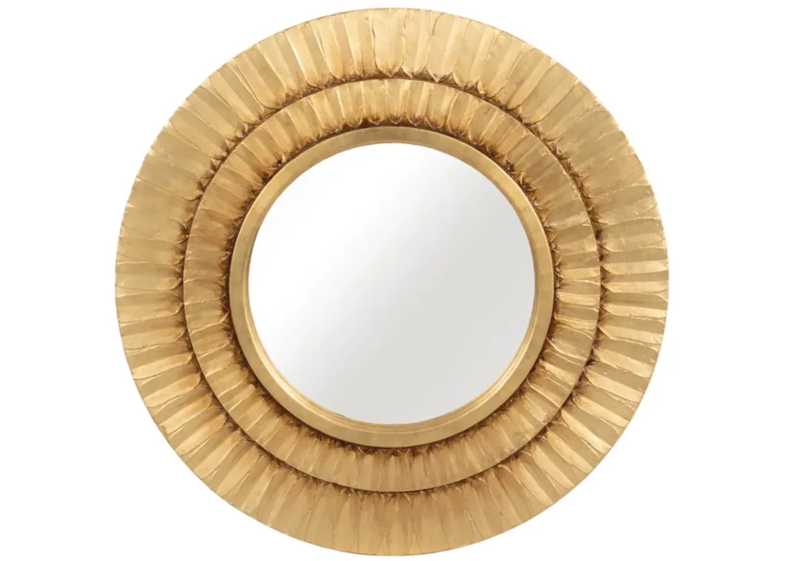 47x47 Round Tribal Gold Leaf Mirror