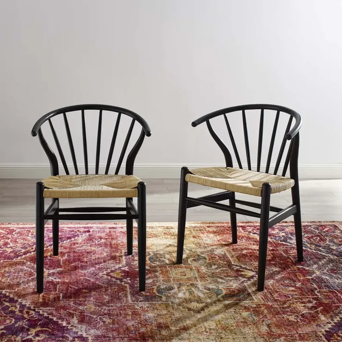 Flourish Spindle Wood Dining Side Chair Set of 2