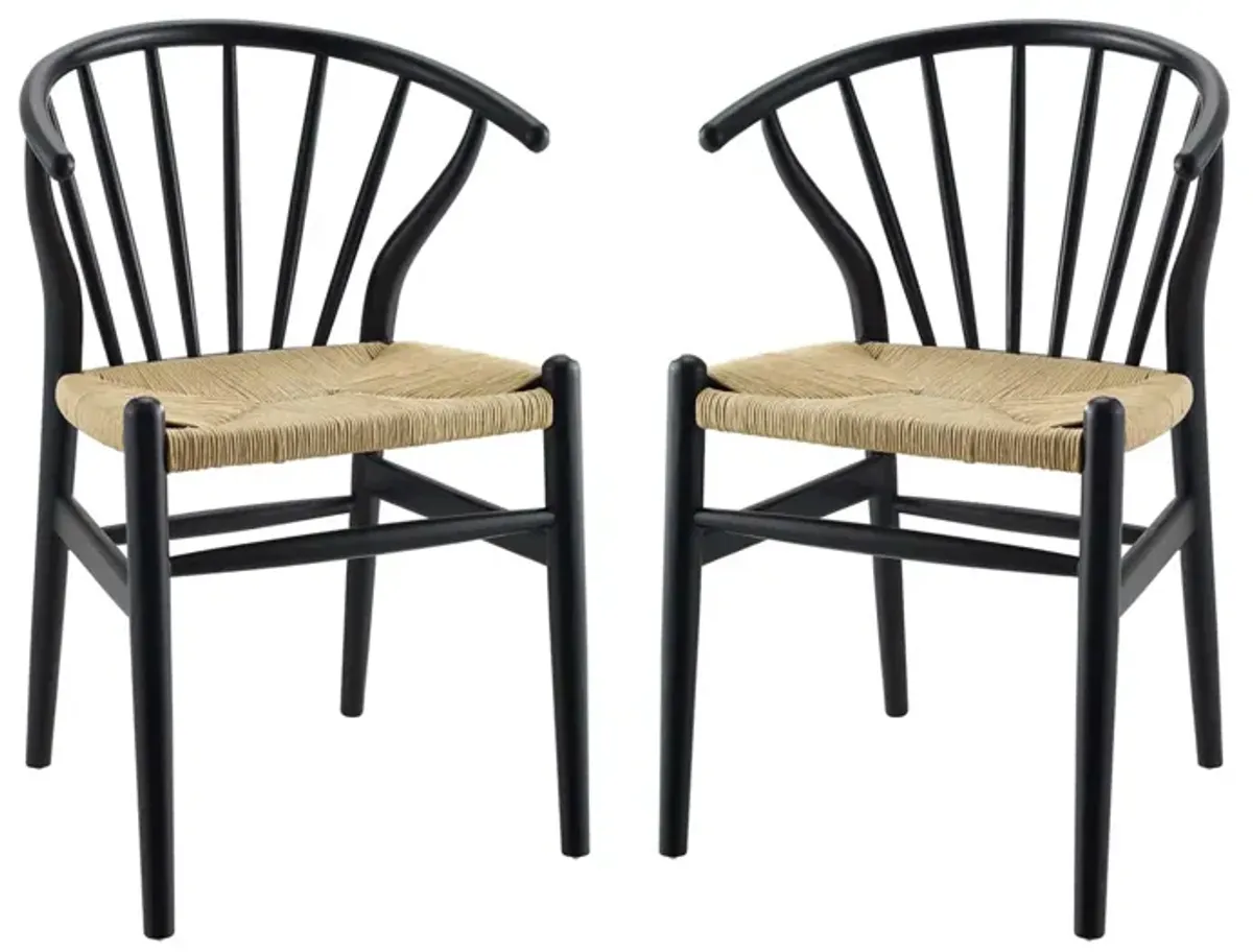 Flourish Spindle Wood Dining Side Chair Set of 2