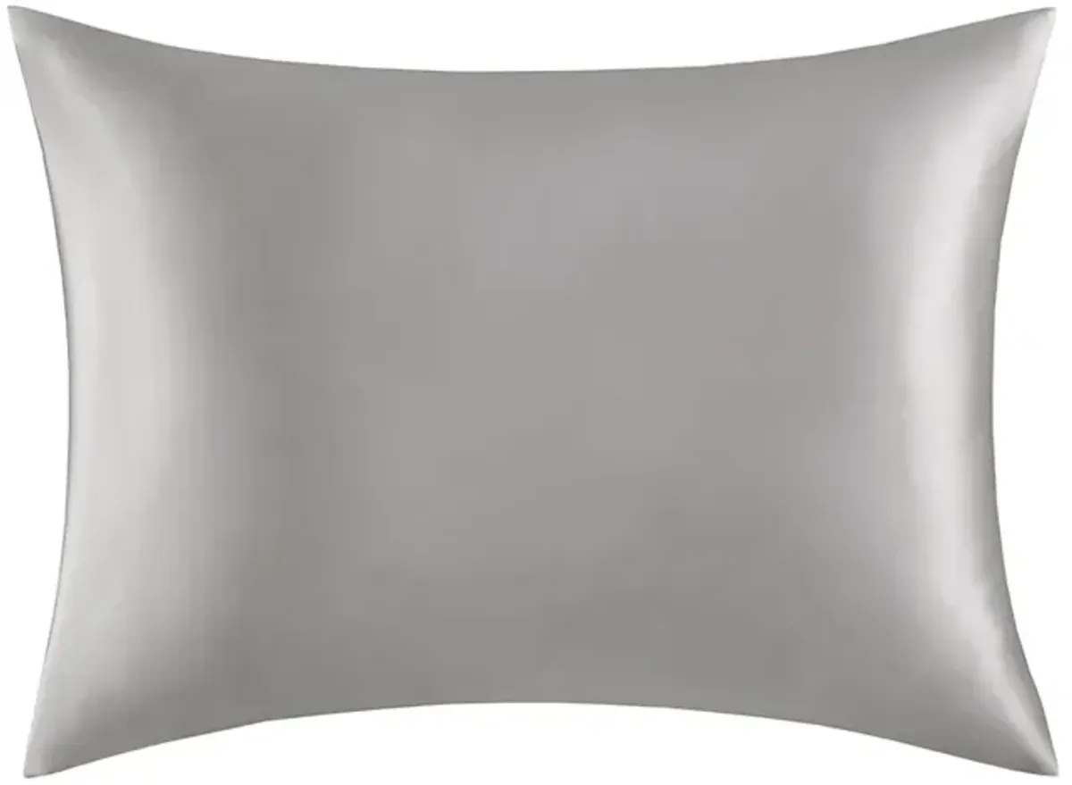 Madison Park Silk Grey 100% Mulberry Single Pillowcase