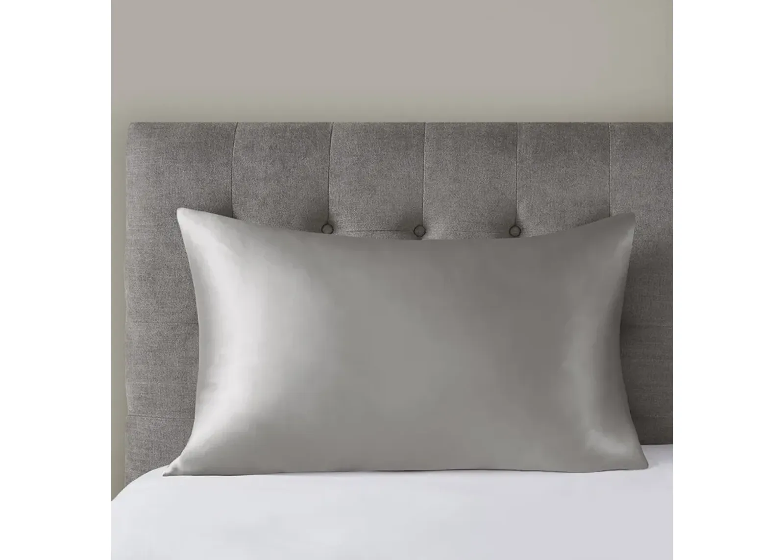 Madison Park Silk Grey 100% Mulberry Single Pillowcase