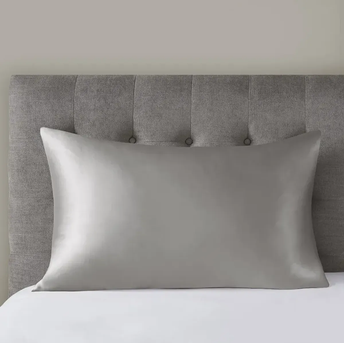 Madison Park Silk Grey 100% Mulberry Single Pillowcase