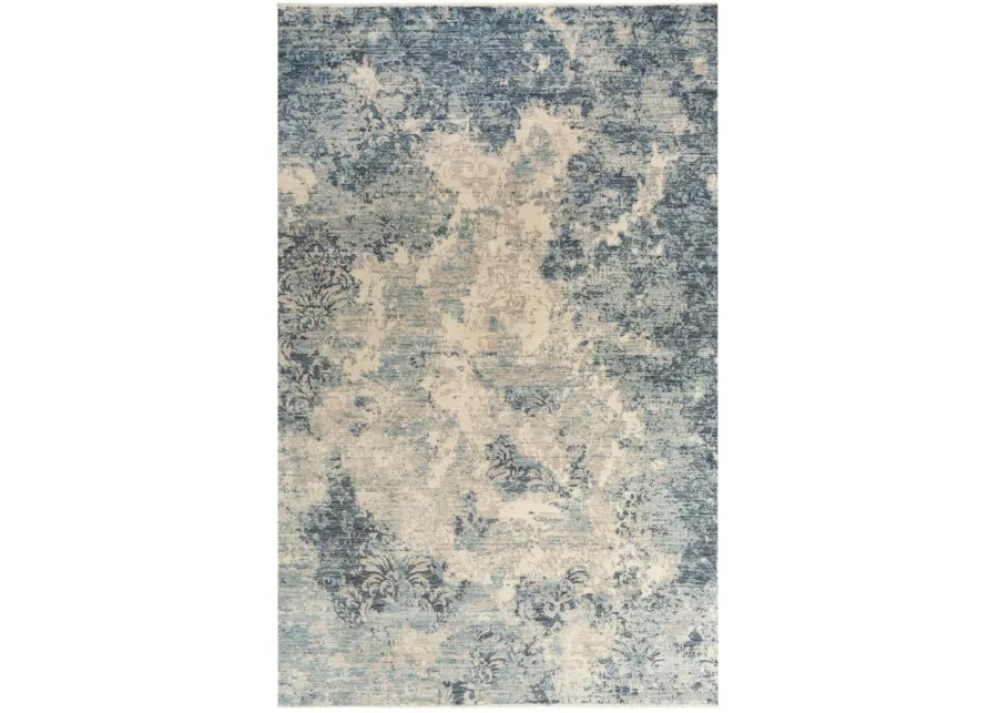 Platinum Blue Abstract Proprietary Wool 10' x 13' Rectangle Rug