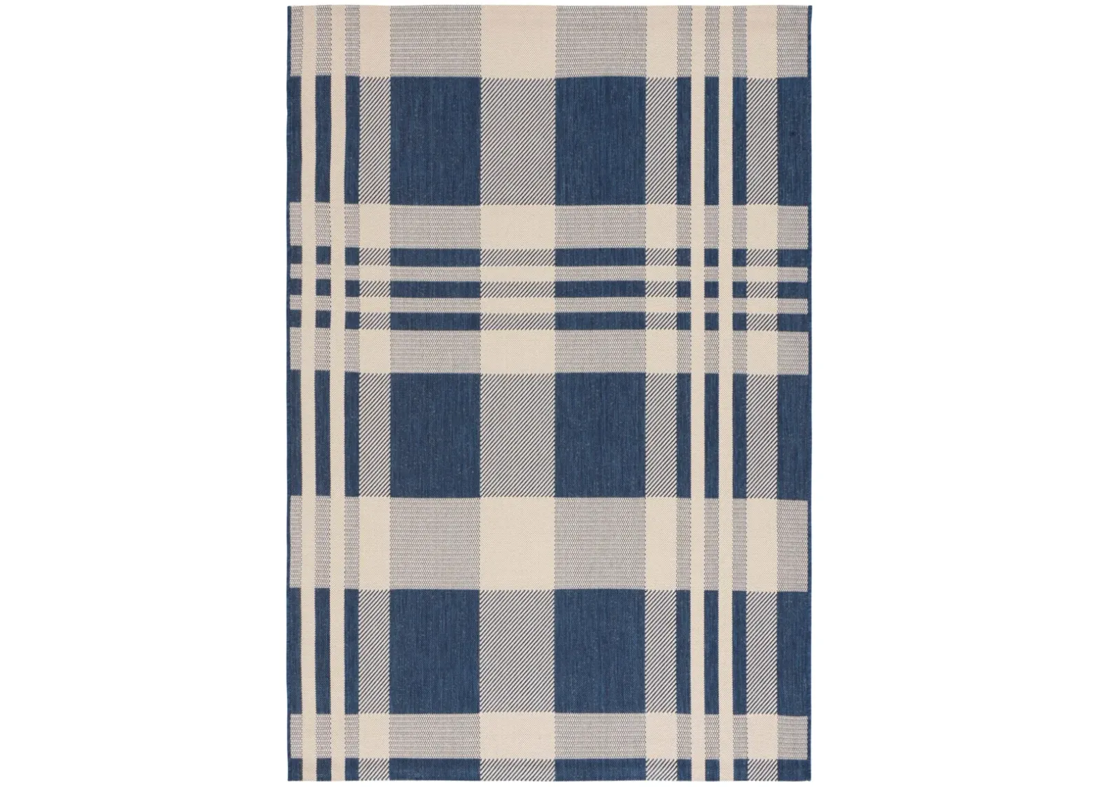 COURTYARD 6201 NAVY  2'-7' x 5' Small Rectangle Rug